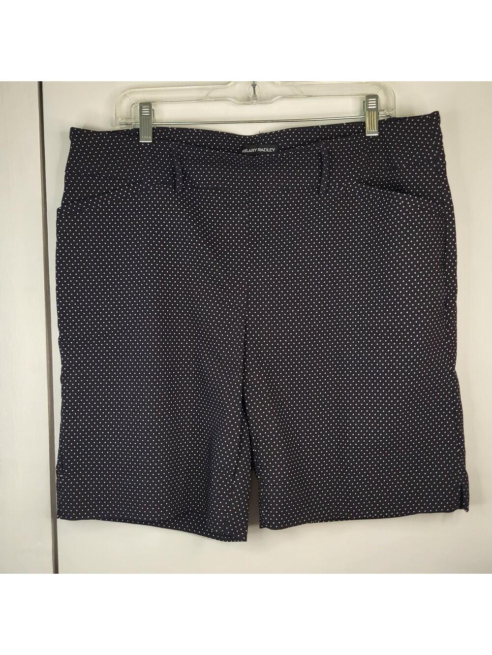 Hilary Radley polka dot pull-on Bermuda stretch midweight fabric women's XL